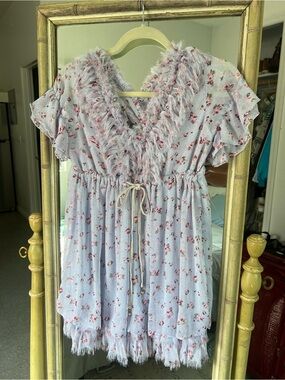 Honey Bunch Light Blue Mini Babydoll Dress